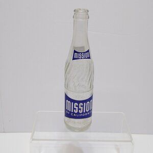 Mission Of California 10 Fl Oz Clear Glass Soda Bottle Circa 1967 Vintage RARE